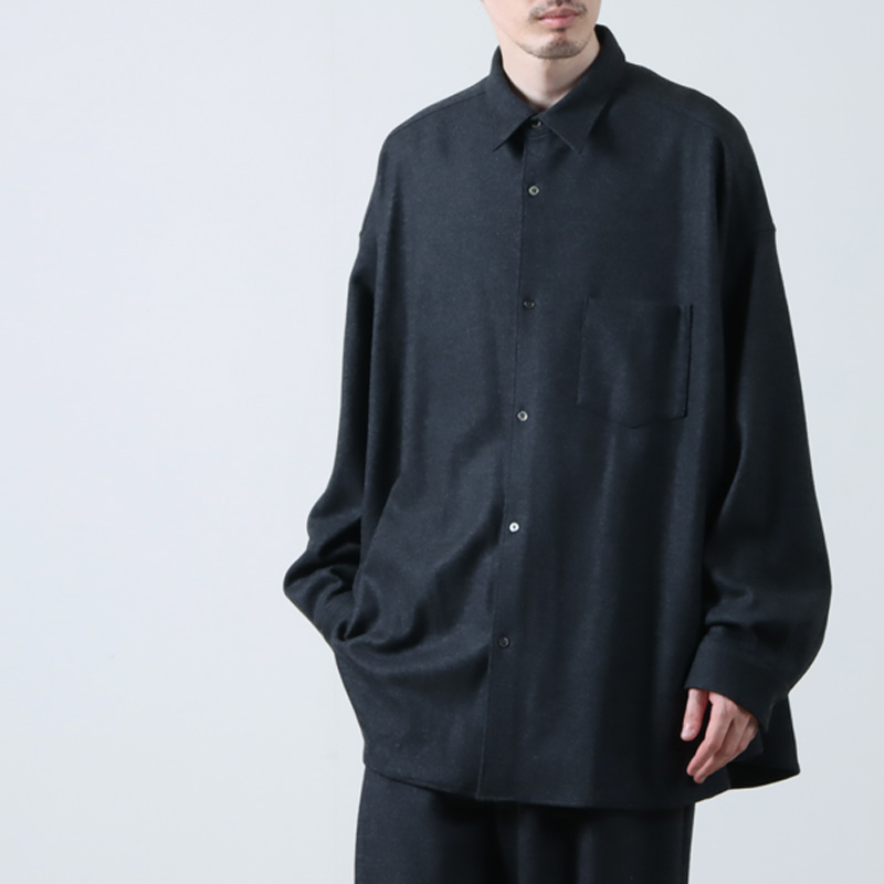 Graphpaper(եڡѡ) Wool Smooth Flannel Oversized Regular Collar Shirt