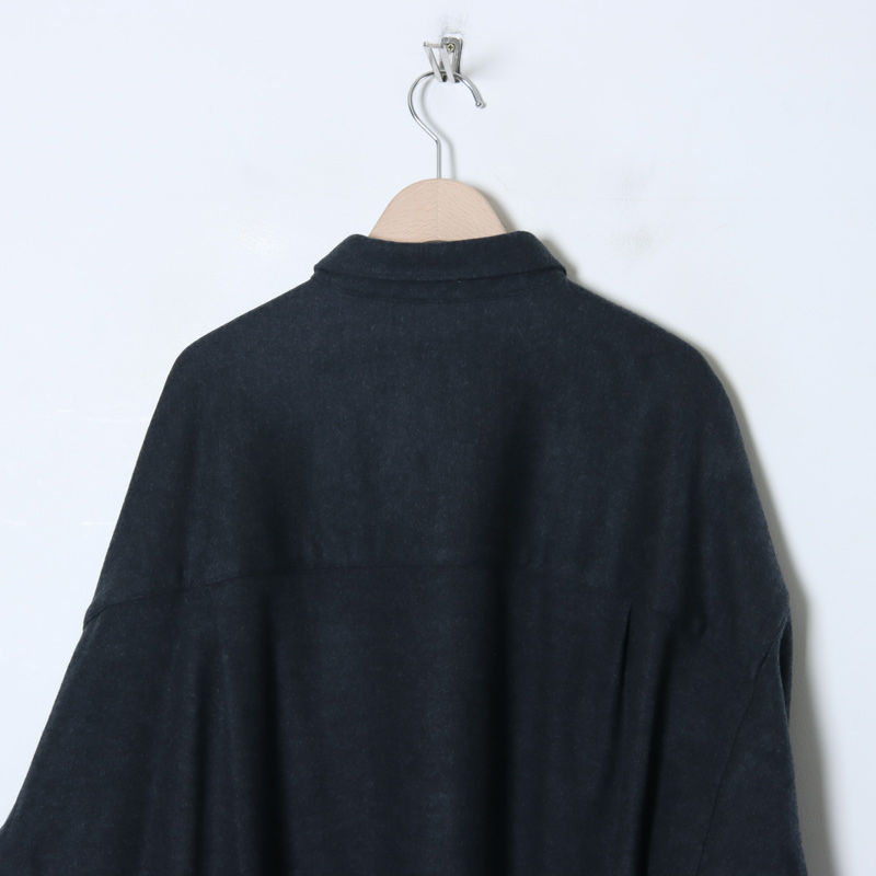 Graphpaper(եڡѡ) Wool Smooth Flannel Oversized Regular Collar Shirt