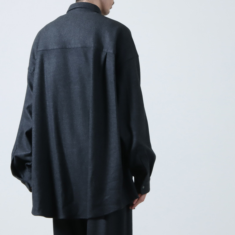 Graphpaper(եڡѡ) Wool Smooth Flannel Oversized Regular Collar Shirt