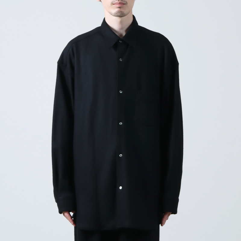 Graphpaper(եڡѡ) Wool Smooth Flannel Oversized Regular Collar Shirt