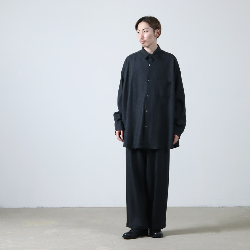 Graphpaper(եڡѡ) Wool Smooth Flannel Oversized Regular Collar Shirt