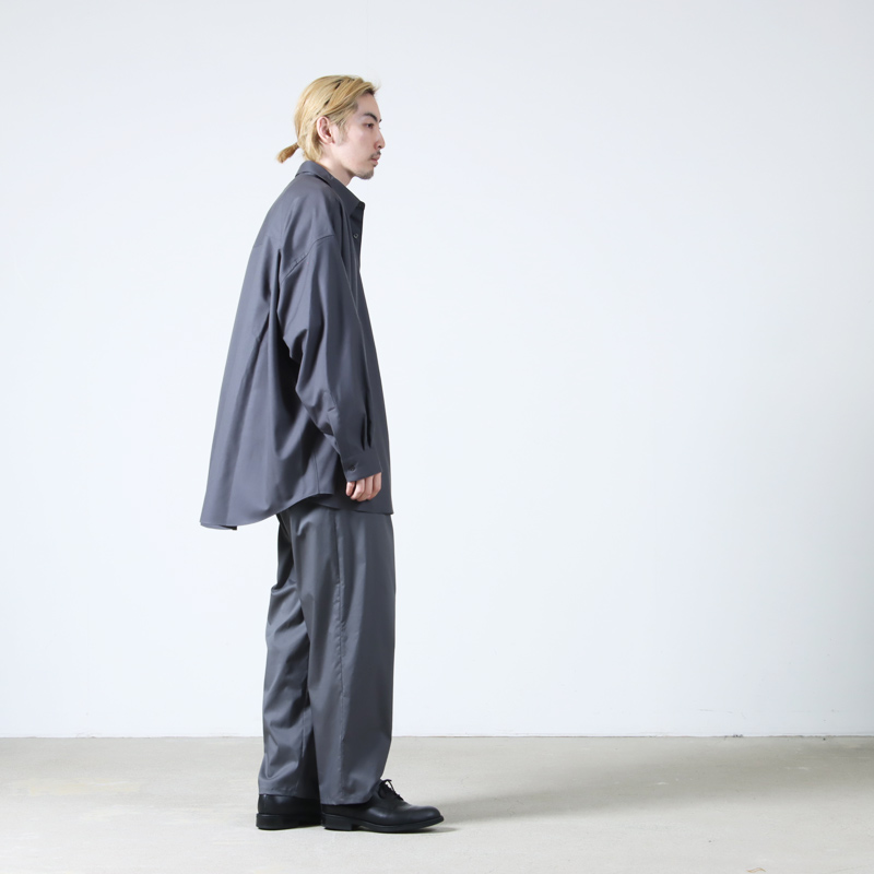 Graphpaper(եڡѡ) Extra Fine Wool L/S Oversized Regular Collar Shirt