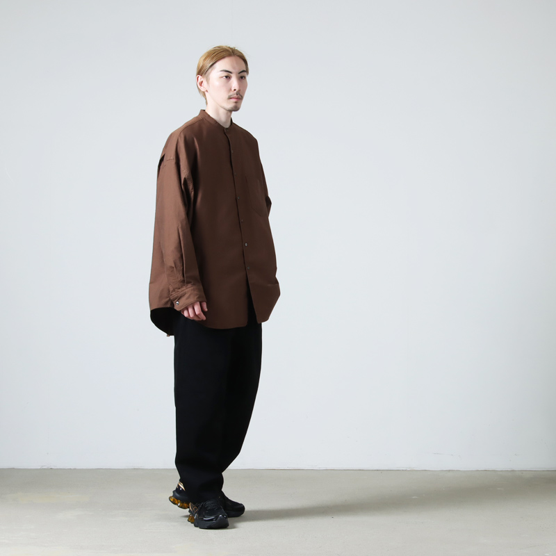 Graphpaper(եڡѡ) Oxford L/S Oversized Band Collar Shirt