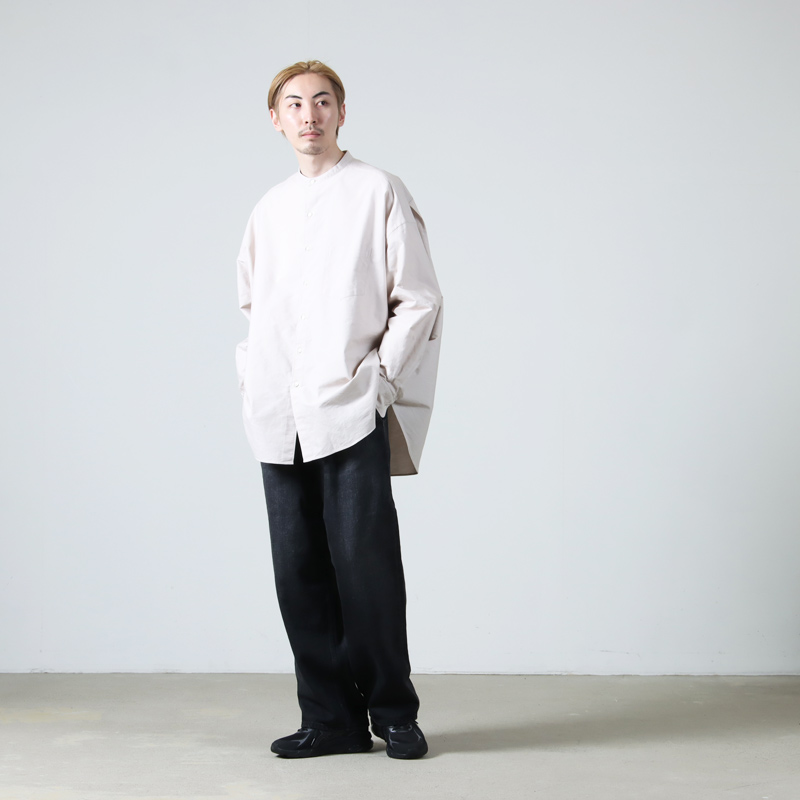 Graphpaper(եڡѡ) Oxford L/S Oversized Band Collar Shirt