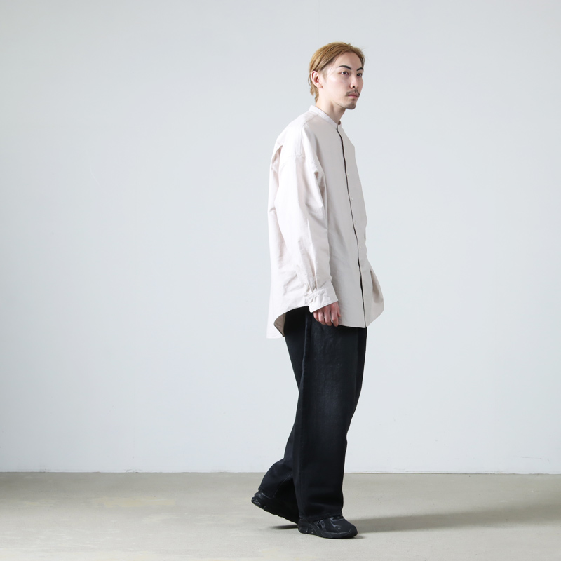 Graphpaper(եڡѡ) Oxford L/S Oversized Band Collar Shirt