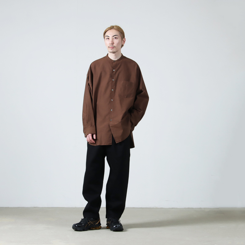 Graphpaper(եڡѡ) Oxford L/S Oversized Band Collar Shirt