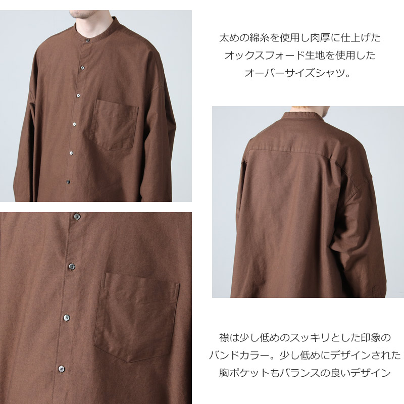 Graphpaper(եڡѡ) Oxford L/S Oversized Band Collar Shirt