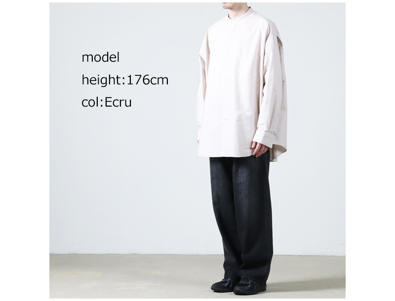 Graphpaper(եڡѡ) Oxford L/S Oversized Band Collar Shirt