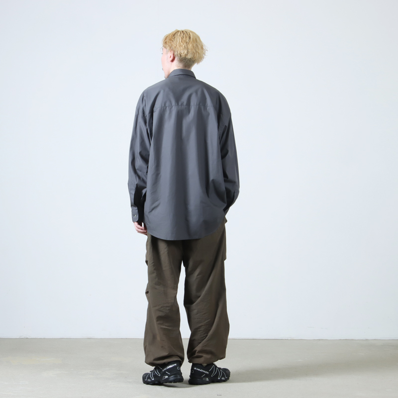ナインアール rrrrrrrrr プレミアムカラーシャツ　ペーパー　Sサイズ Graphpaper (グラフペーパー) SIDOGRAS L/S Oversized Regular