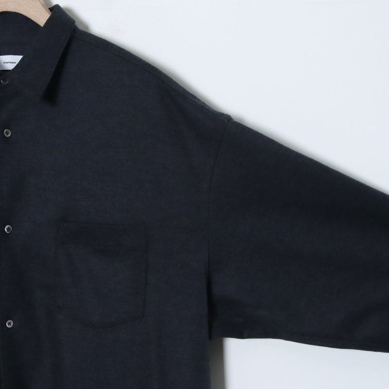 Graphpaper(グラフペーパー) Wool Smooth Flannel Oversized Regular Collar Shirt