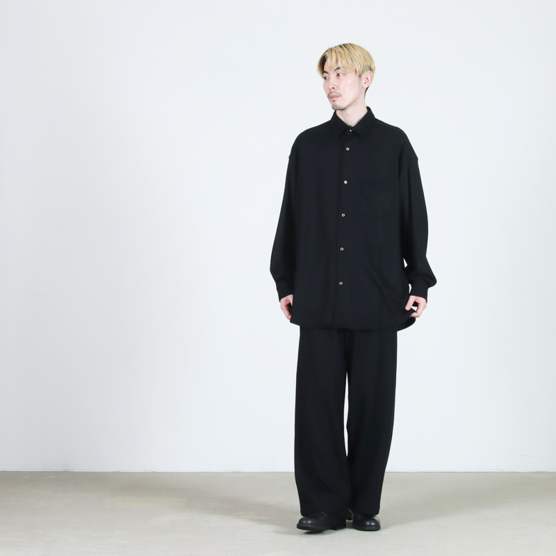 Graphpaper(グラフペーパー) Wool Smooth Flannel Oversized Regular Collar Shirt