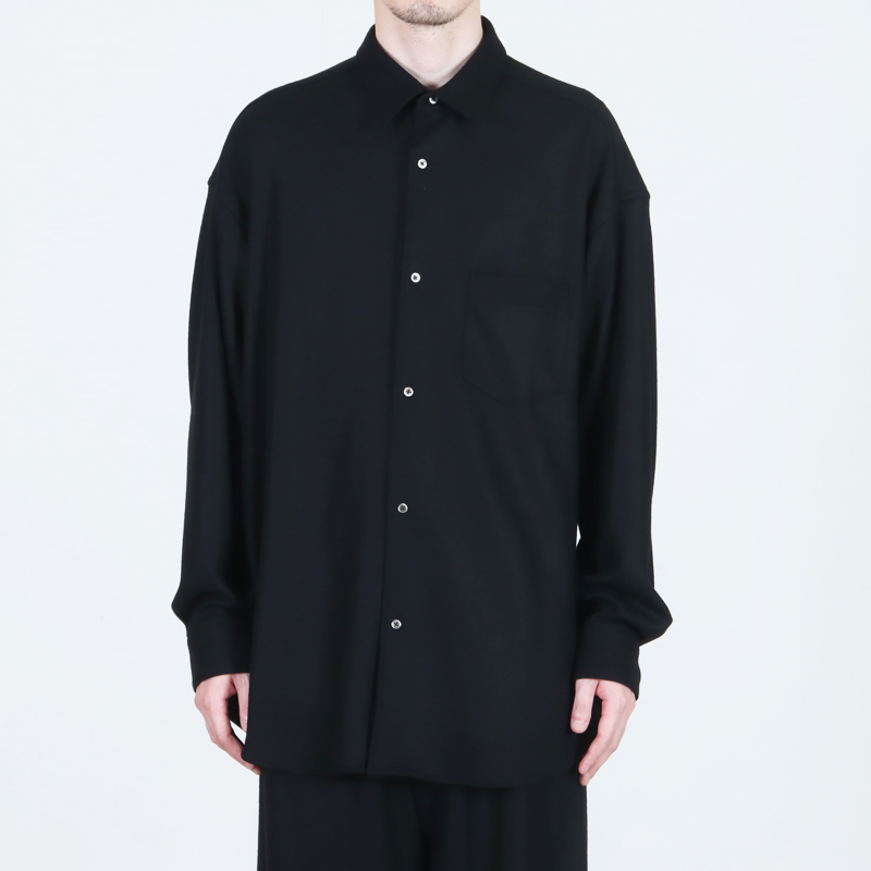 Graphpaper(グラフペーパー) Wool Smooth Flannel Oversized Regular Collar Shirt