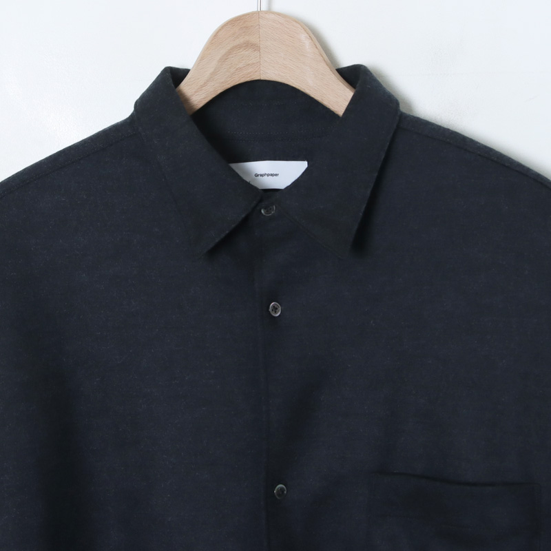 Graphpaper(グラフペーパー) Wool Smooth Flannel Oversized Regular Collar Shirt