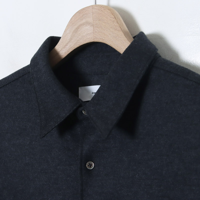 Graphpaper(グラフペーパー) Wool Smooth Flannel Oversized Regular Collar Shirt