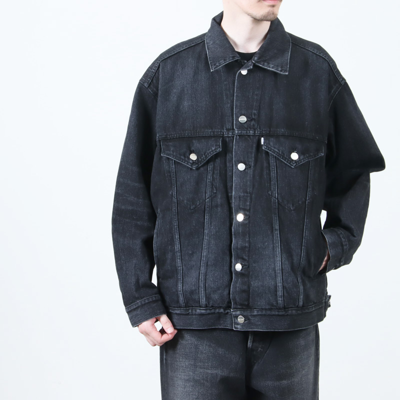 Graphpaper(եڡѡ) Selvage Denim Trucker Jacket Black Dark Fade