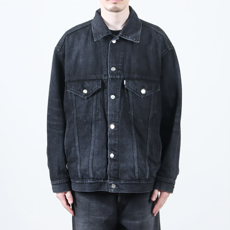 Graphpaper(եڡѡ) Selvage Denim Trucker Jacket Black Dark Fade