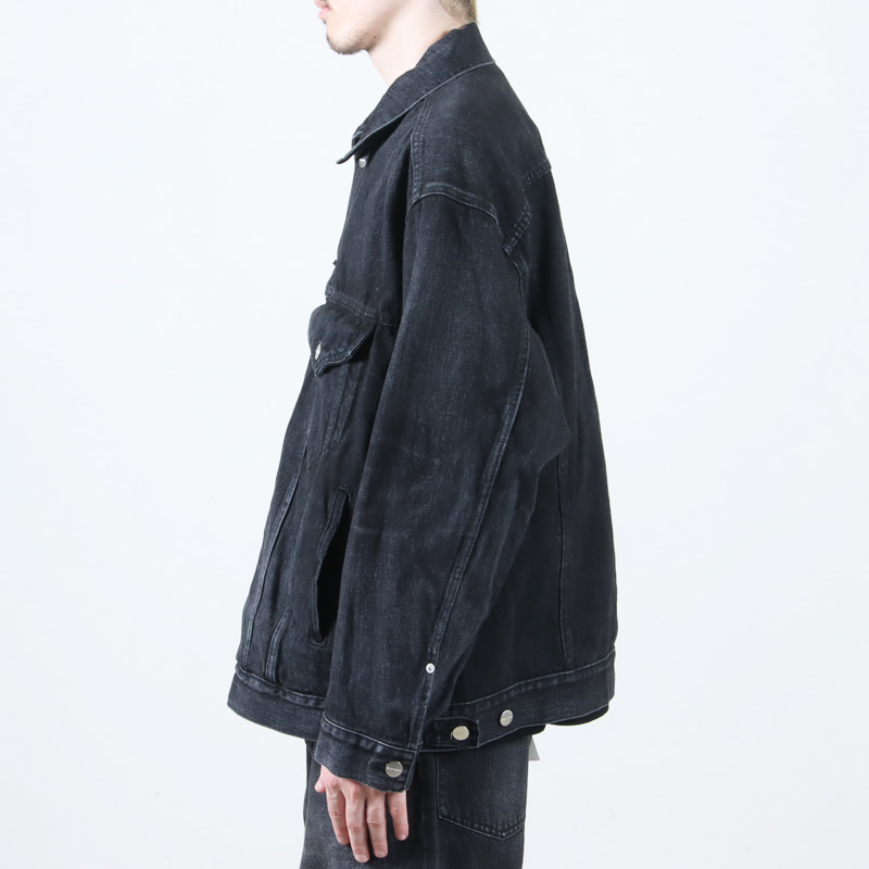 Graphpaper(եڡѡ) Selvage Denim Trucker Jacket Black Dark Fade