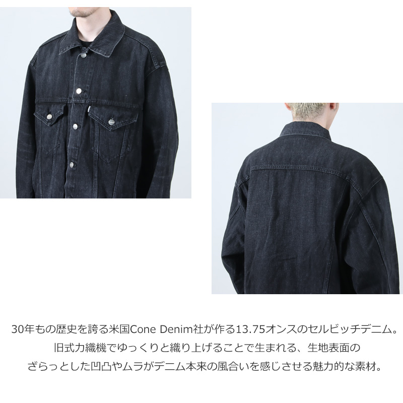 Graphpaper(եڡѡ) Selvage Denim Trucker Jacket Black Dark Fade