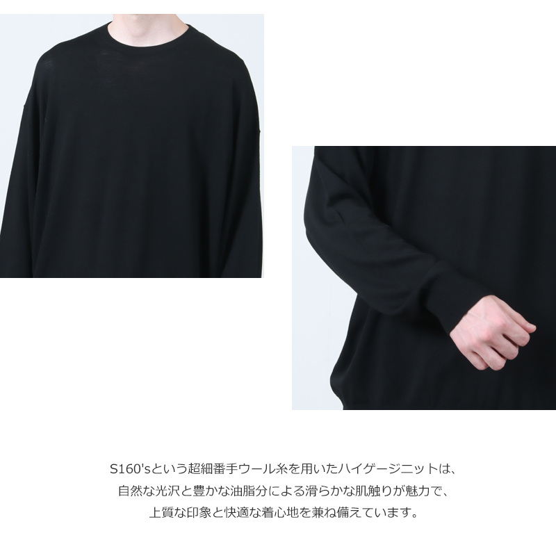 Graphpaper(եڡѡ) High Gauge L/S Oversized Crew Neck Knit