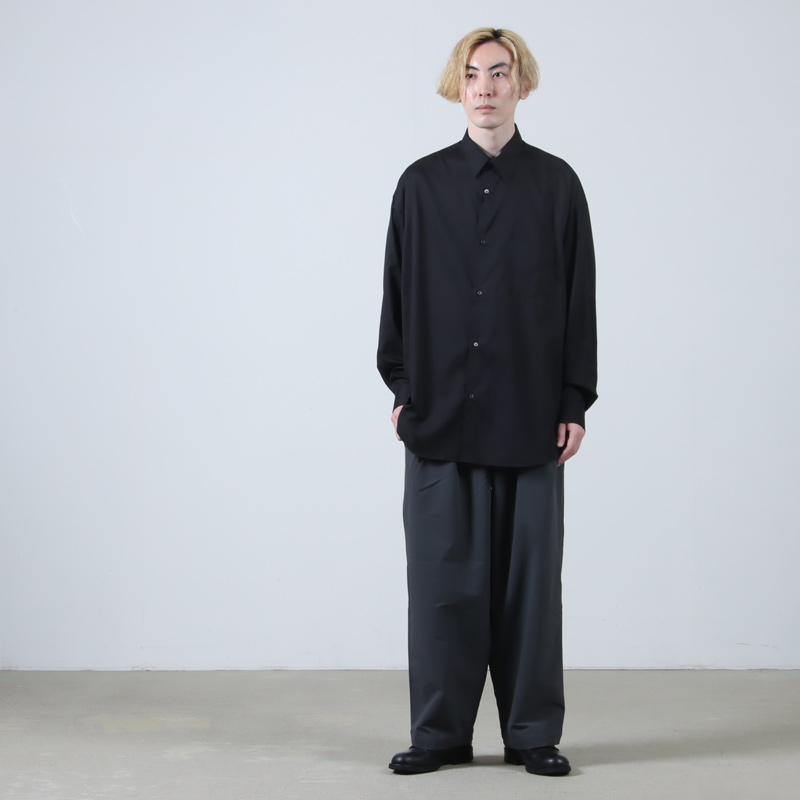 Graphpaper(եڡѡ) Silicon Poplin Oversized Regular Collar Shirt