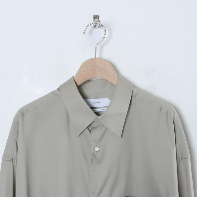 Graphpaper(եڡѡ) Silicon Poplin Oversized Regular Collar Shirt