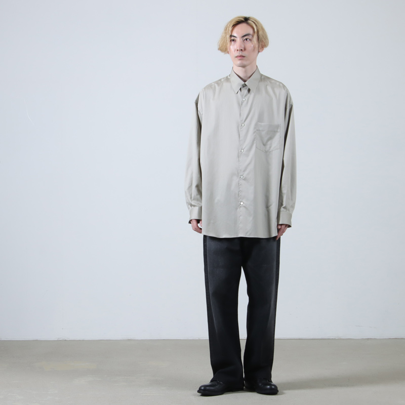 Graphpaper(եڡѡ) Silicon Poplin Oversized Regular Collar Shirt
