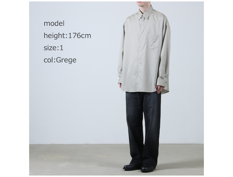 Graphpaper(եڡѡ) Silicon Poplin Oversized Regular Collar Shirt