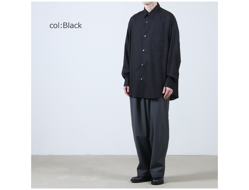 Graphpaper(եڡѡ) Silicon Poplin Oversized Regular Collar Shirt
