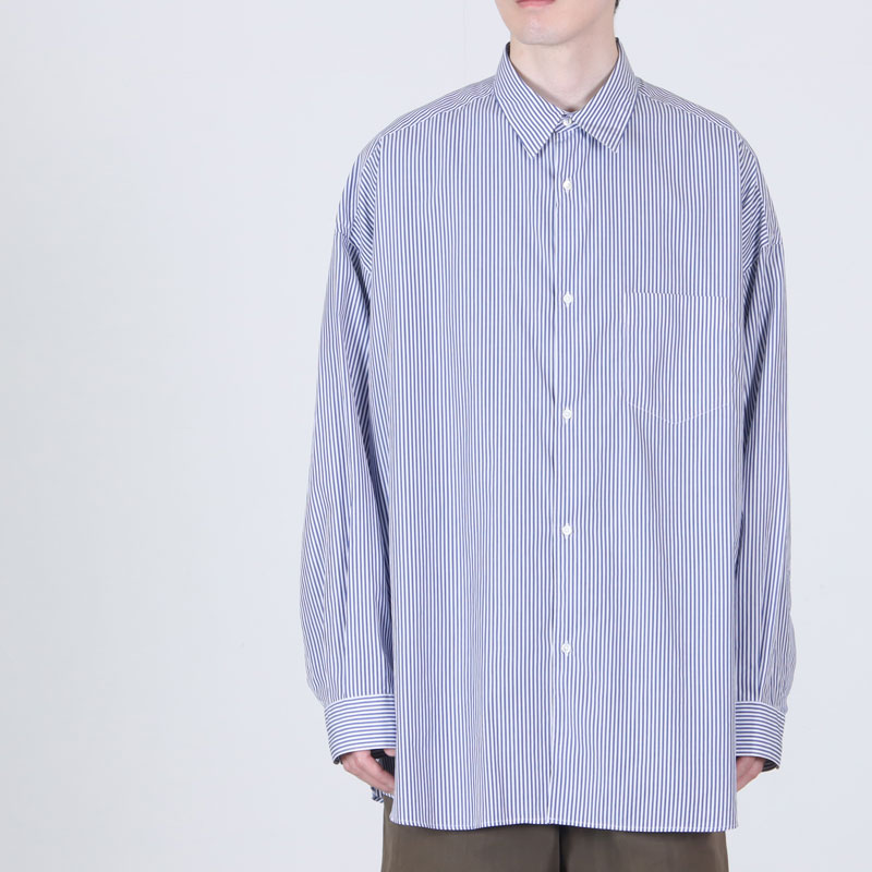 Graphpaper(եڡѡ) Broad Stripe L/S Oversized Regular Collar Shirt