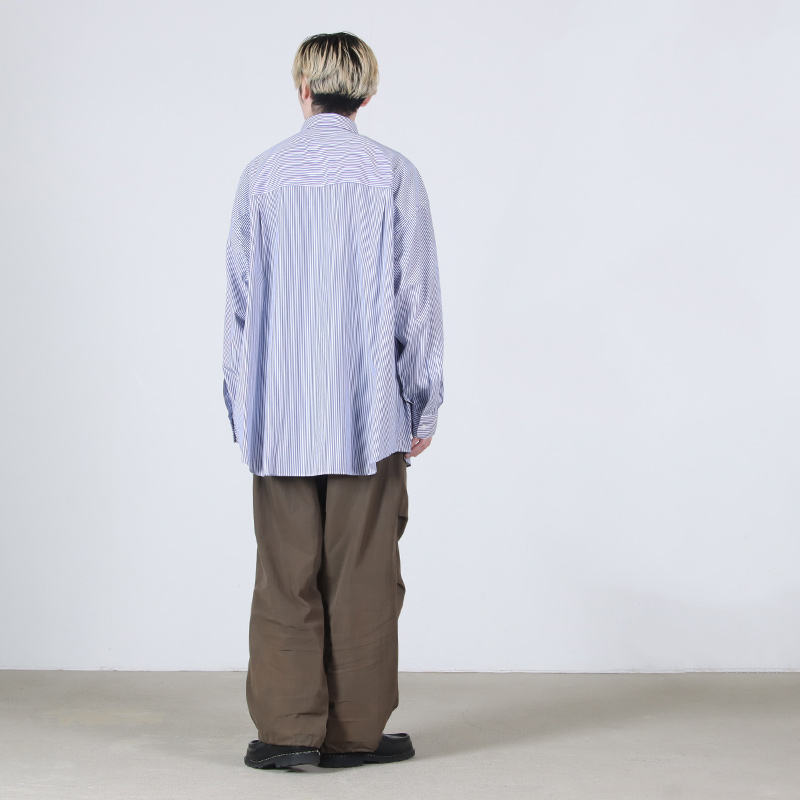 Graphpaper(եڡѡ) Broad Stripe L/S Oversized Regular Collar Shirt