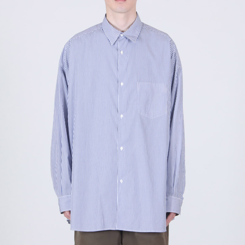 Graphpaper(եڡѡ) Broad Stripe L/S Oversized Regular Collar Shirt