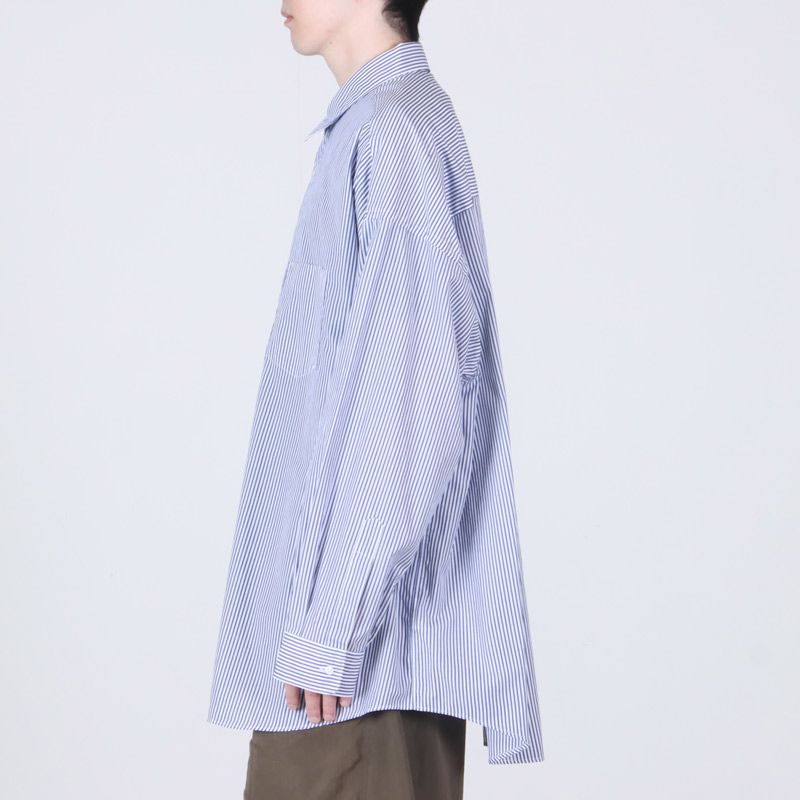 Graphpaper(եڡѡ) Broad Stripe L/S Oversized Regular Collar Shirt