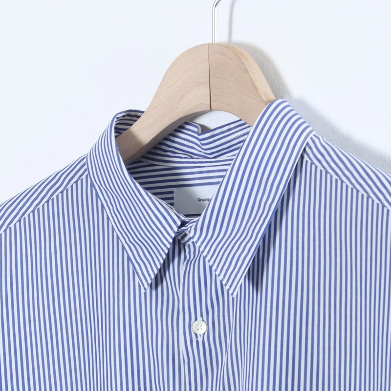Graphpaper(եڡѡ) Broad Stripe L/S Oversized Regular Collar Shirt