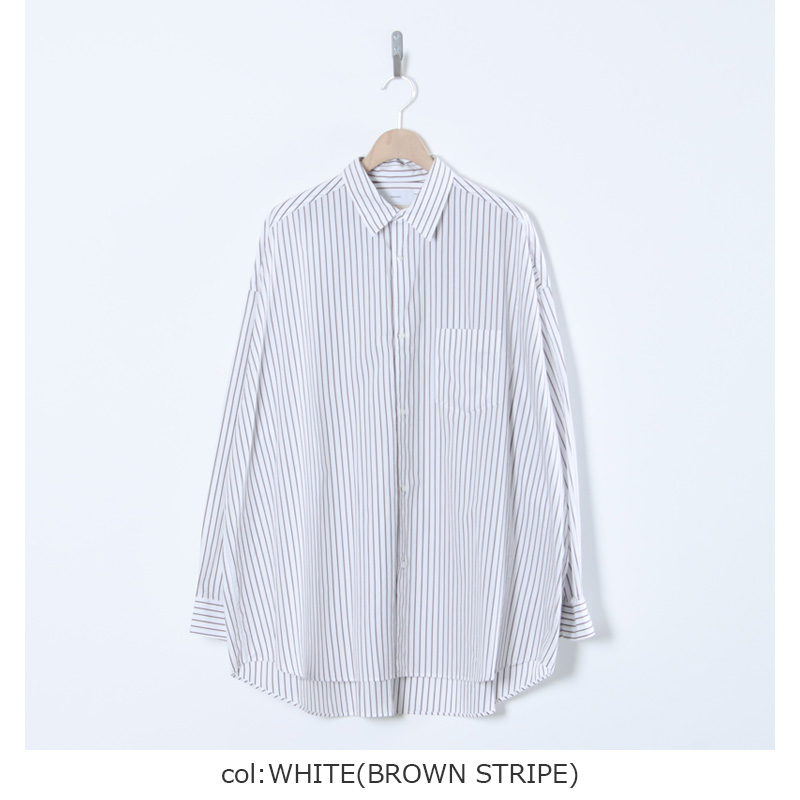 Graphpaper(եڡѡ) SIDOGRAS Stripe L/S Oversized Regular Collar Shirt