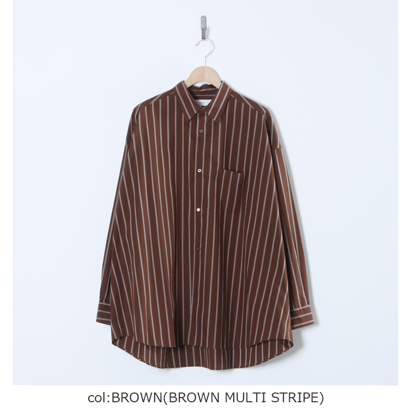Graphpaper(եڡѡ) SIDOGRAS Stripe L/S Oversized Regular Collar Shirt