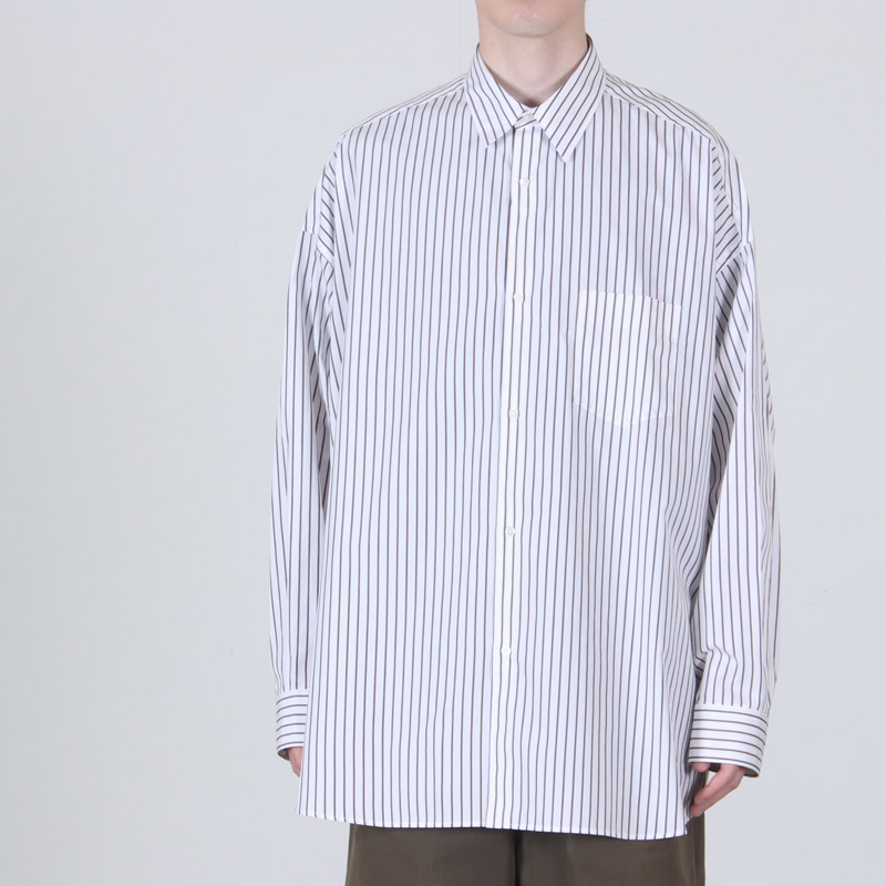 Graphpaper(եڡѡ) SIDOGRAS Stripe L/S Oversized Regular Collar Shirt