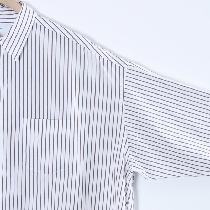 Graphpaper(եڡѡ) SIDOGRAS Stripe L/S Oversized Regular Collar Shirt