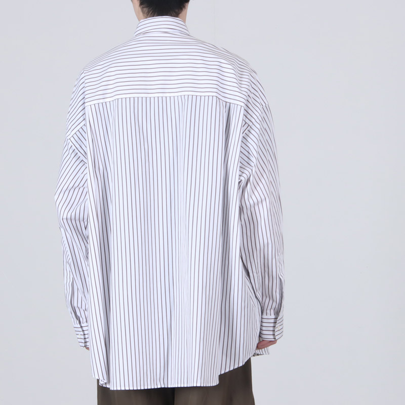 Graphpaper(եڡѡ) SIDOGRAS Stripe L/S Oversized Regular Collar Shirt