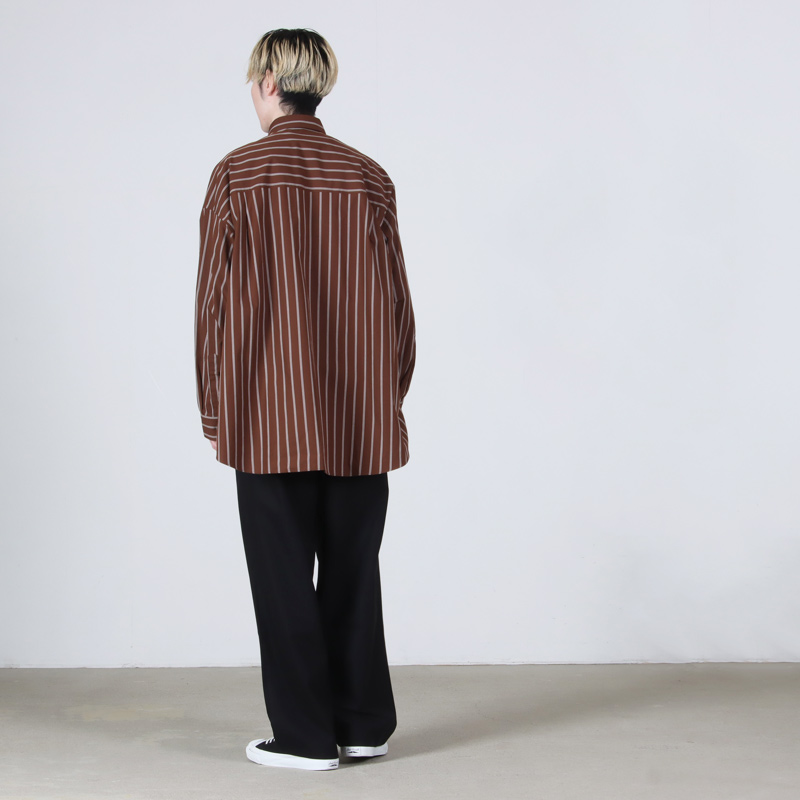 Graphpaper(եڡѡ) SIDOGRAS Stripe L/S Oversized Regular Collar Shirt