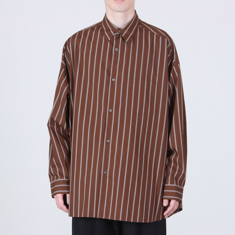 Graphpaper(եڡѡ) SIDOGRAS Stripe L/S Oversized Regular Collar Shirt