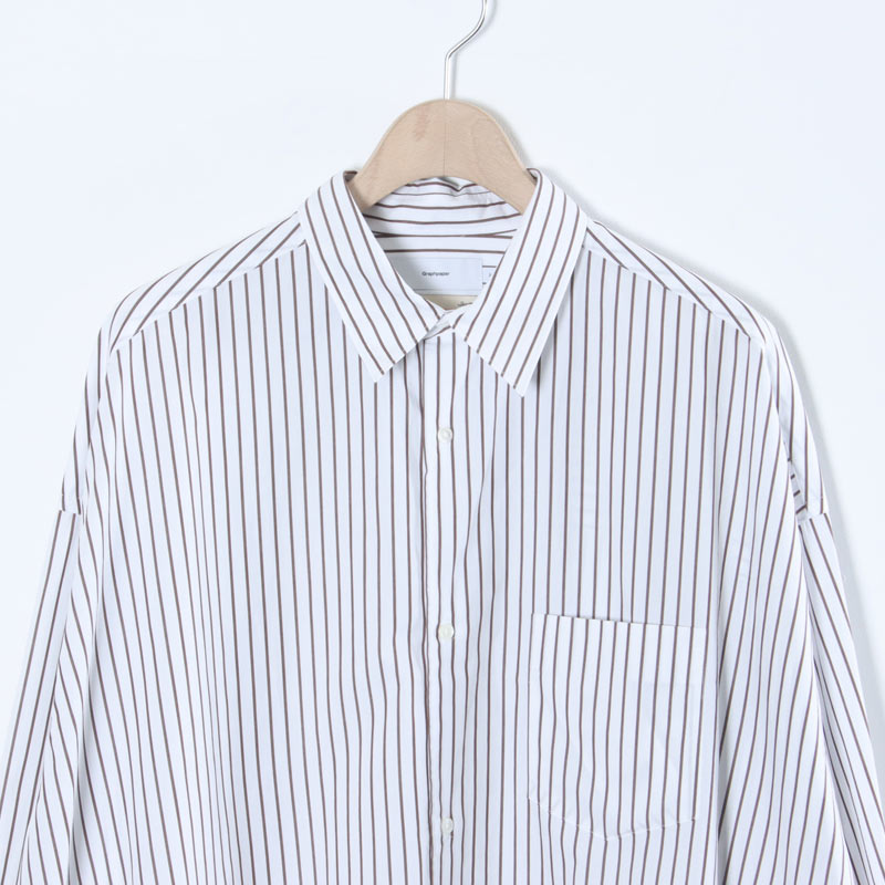 Graphpaper(եڡѡ) SIDOGRAS Stripe L/S Oversized Regular Collar Shirt