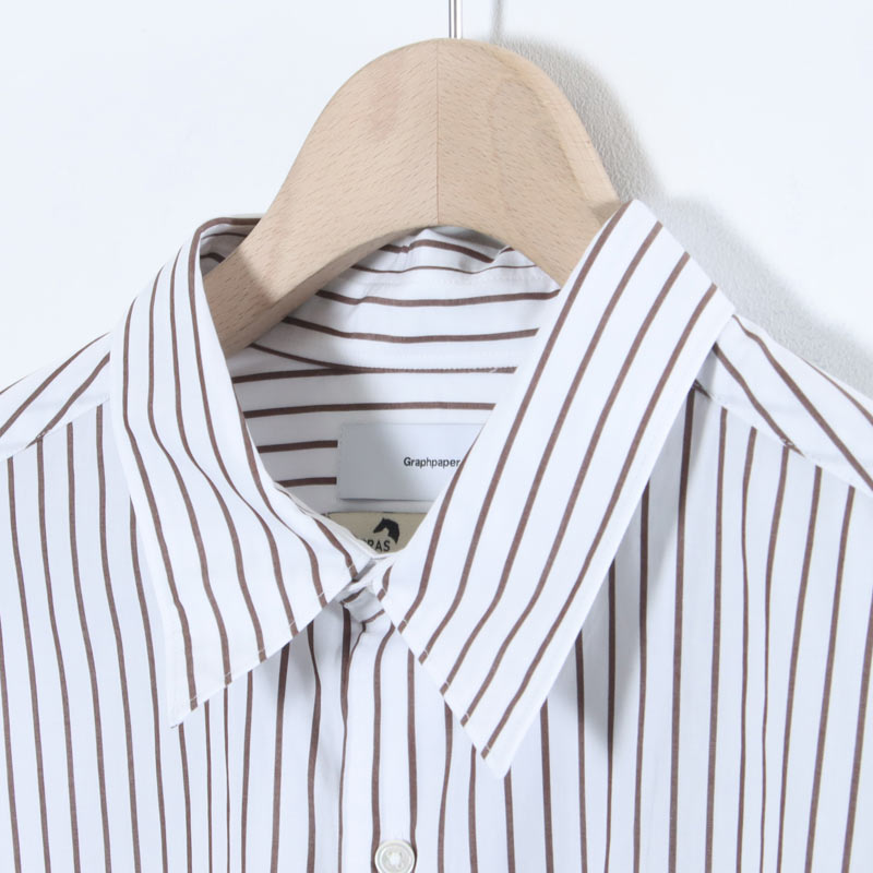 Graphpaper(եڡѡ) SIDOGRAS Stripe L/S Oversized Regular Collar Shirt