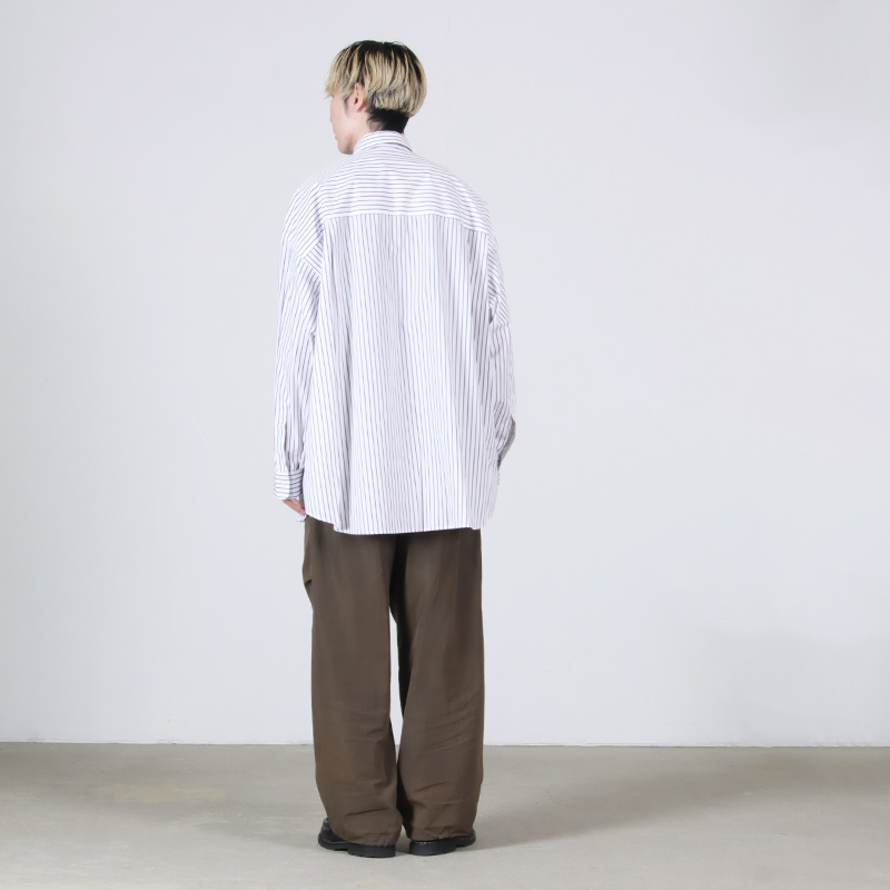 Graphpaper(եڡѡ) SIDOGRAS Stripe L/S Oversized Regular Collar Shirt