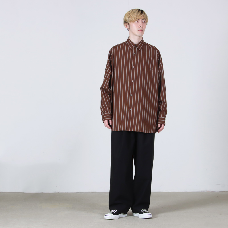 Graphpaper(եڡѡ) SIDOGRAS Stripe L/S Oversized Regular Collar Shirt