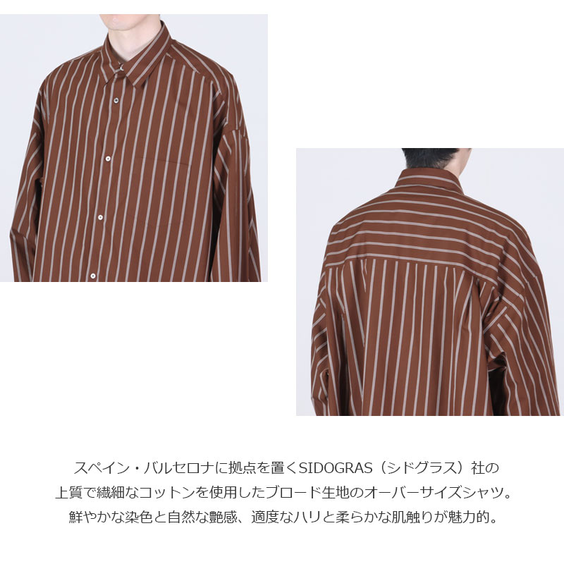 Graphpaper(եڡѡ) SIDOGRAS Stripe L/S Oversized Regular Collar Shirt