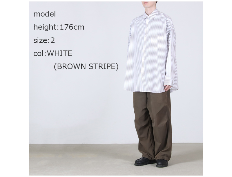 Graphpaper(եڡѡ) SIDOGRAS Stripe L/S Oversized Regular Collar Shirt