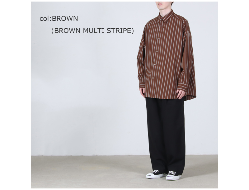 Graphpaper(եڡѡ) SIDOGRAS Stripe L/S Oversized Regular Collar Shirt