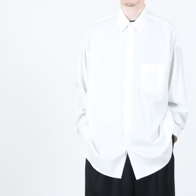 Graphpaper(����եڡ��ѡ�) Silicon Poplin Oversized Regular Collar Shirt