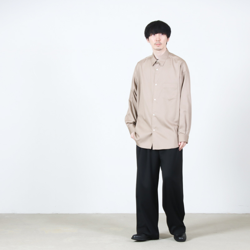 Graphpaper(����եڡ��ѡ�) Silicon Poplin Oversized Regular Collar Shirt