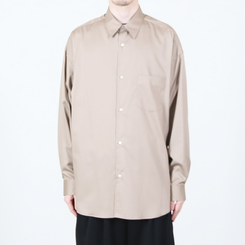 Graphpaper(����եڡ��ѡ�) Silicon Poplin Oversized Regular Collar Shirt